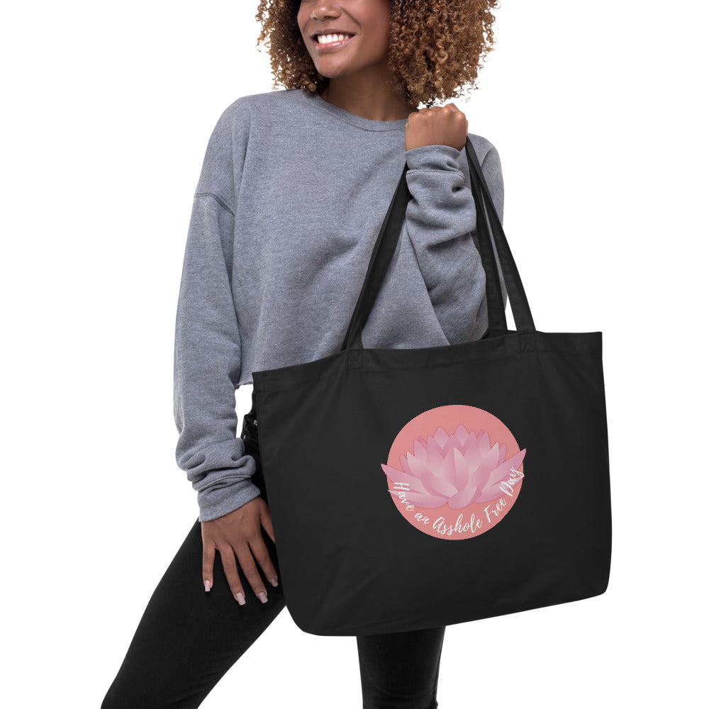 Yoga Space- Lotus Alone Large Organic Tote Bag